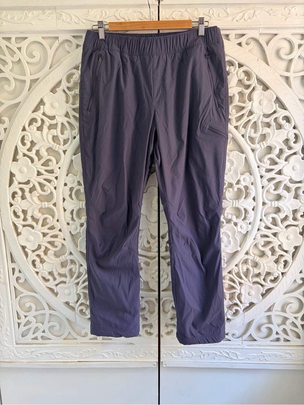 Eddie Bauer Guide Pro Lined Pants Purple Fleece Straight Leg Size 10